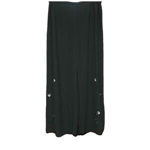 Adrianna Papell Evening Essentials Womens Dress Pants Size 1X Black Beaded Flowy